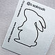 Order Felt pattern for Hare brooch (profile) white. agraf. Livemaster. . Embroidery kits Фото №3
