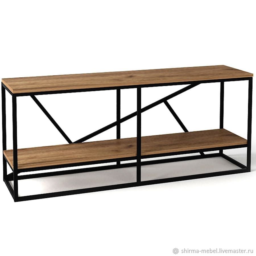 Консоли: Консоль Лофт металл / лдсп, 50*30*120 см, дуб крафт табачный в ...
