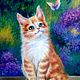 Рыжий котенок. Картина маслом, для детей, Картины, Санкт-Петербург,  Фото №1