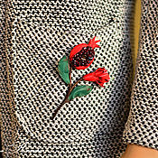 Украшения handmade. Livemaster - original item Brooch Red Garnet flower made of leather with natural stones. Handmade.