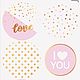 Stickers for gift 'Pink mood', 9 x 16 cm, Gift wrap, Moscow,  Фото №1