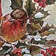 Order  ' Birds and a branch of mistletoe' painting on a magnet. flamemilady. Livemaster. . Pictures Фото №3