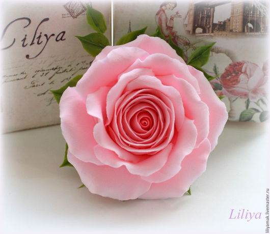 Купить Брошь с розовой розой - бледно-розовый, брошь с розой, роза ...