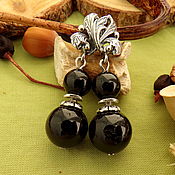 Украшения handmade. Livemaster - original item Earrings with black tourmaline. Handmade.