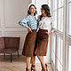 Falda a-line marrón de pana de algodón Chocolate. Skirts. mozaika-rus. Ярмарка Мастеров.  Фото №4