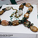 Necklace infinity Jasper Indian agate `Cailleach`
