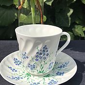 Винтаж handmade. Livemaster - original item Coffee steam forget-me-nots of the Lomonosov porcelain factory, Russia. Handmade.