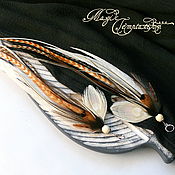 Украшения handmade. Livemaster - original item Earrings with white peacock feathers. Handmade.