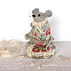 Mouse grey. Toy, needle box, mouse, souvenir, Needle beds, Magnitogorsk,  Фото №1