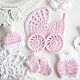Knitted decor for scrap Set ' My baby'. Scrapbooking Elements. Natalie crochet flowers. My Livemaster. Фото №4