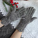 Order  down, knitted, made of gray goat down, 71. Shawl  handmade  goat fluff. Livemaster. . Gloves Фото №3