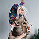 Баба-Яга текстильная в ступе , 25 см. Народная кукла. Ручной Лис. Ярмарка Мастеров.  Фото №6