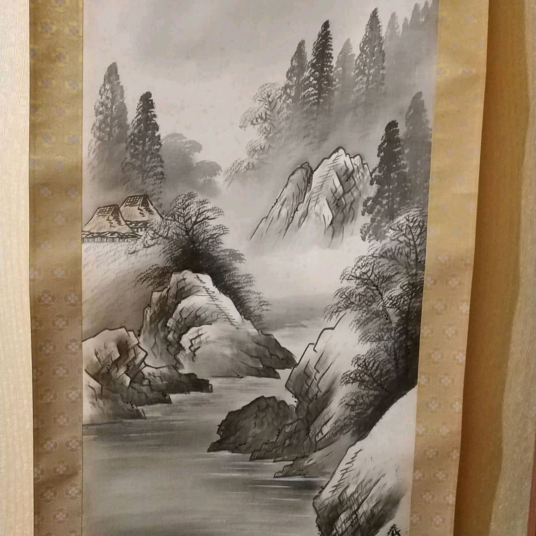 Scroll Traditional Japanese Painting 1974 Kupit Na Yarmarke