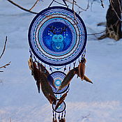 Dream catcher Blue dream Catcher with glass feathers
