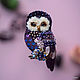Brooch-Owl ' BlackBerry». Owl is the barn owl, Brooches, Moscow,  Фото №1