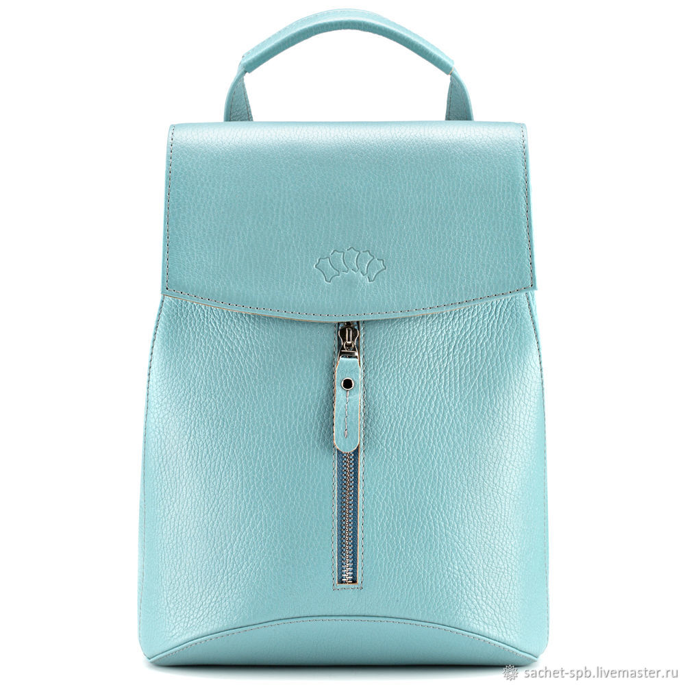 turquoise leather backpack