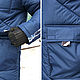 Men's winter jacket, long blue men's hooded jacket. Mens outerwear. Lara (EnigmaStyle). My Livemaster. Фото №6