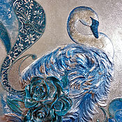 Картины и панно handmade. Livemaster - original item Pictures: Painting with a Swan 