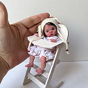 Силиконовая кукла реборн миниатюрная 12 см Лайла