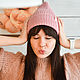 Бледно-розовая вязаная шапка, Народные сувениры, Тольятти,  Фото №1
