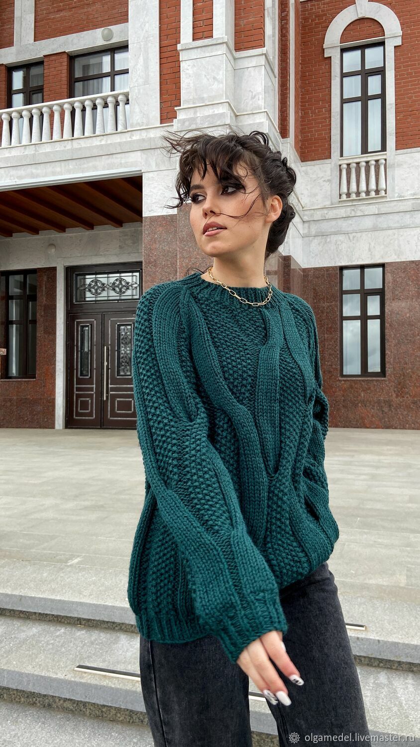 31 модный свитер оверсайз спицами, со схемами узоров
