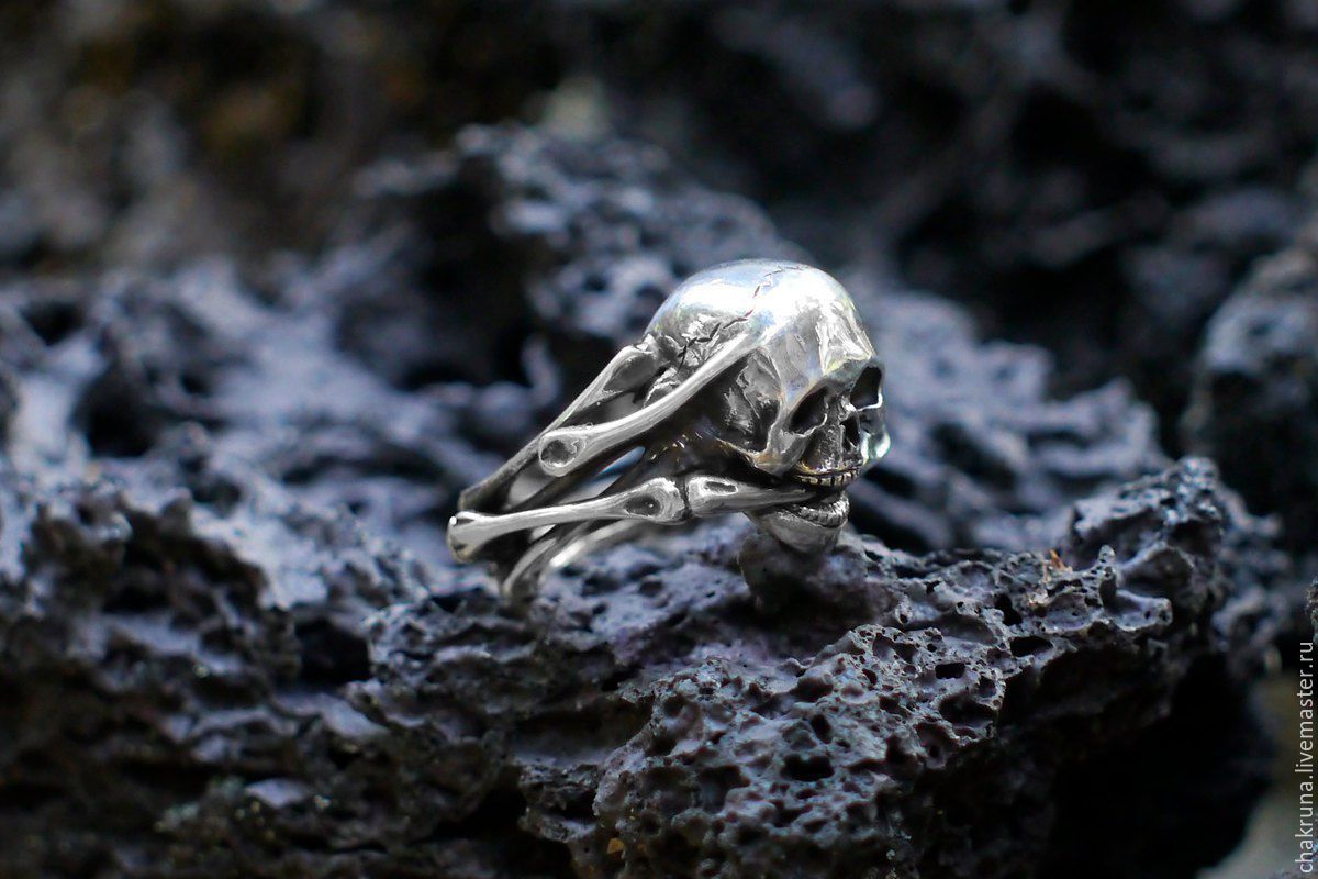 Silver men's skull ring 'Ghost rider', Rings, Moscow,  Фото №1