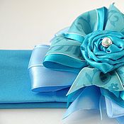 Работы для детей, ручной работы. Ярмарка Мастеров - ручная работа Детская повязка на голову с бантиками "Голубое небо". Handmade.