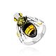 Ring silver / gilt with cognac amber ' Bee», Rings, Kaliningrad,  Фото №1