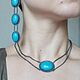 Order Earrings long pendants made of turquoise (imit) and 925 sterling silver blackening. marusjy. Livemaster. . Earrings Фото №3