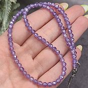Работы для детей, handmade. Livemaster - original item Sparkling beads for women made of cubic zirconia stones. Handmade.