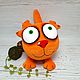 Мягкая игрушка плюшевый рыжий кот бабайка, испуганный кот, Мягкие игрушки, Москва,  Фото №1