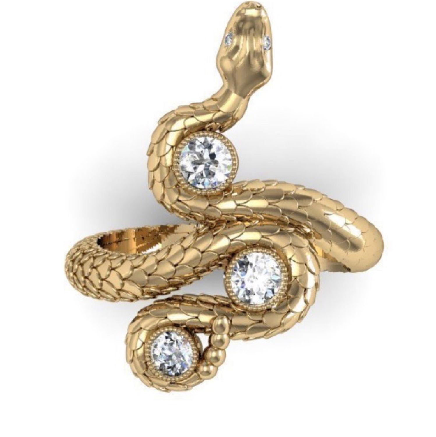 Кольцо «Змея» с камнями из золота в интернет-магазине Ярмарка Мастеров поцене 35900 ₽ – KBDQKRU