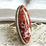 Украшения handmade. Livemaster - original item ring: Marquis ring made of red Jasper in silver. Handmade.