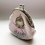 Сумки и аксессуары handmade. Livemaster - original item Princess on pink - Purse on a clasp. Handmade.