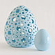 Керамическое яйцо (голубое). Пасхальные яйца. Hill & Mill. Интернет-магазин Ярмарка Мастеров.  Фото №2