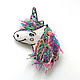 Author's brooch is in the style of boho Spring one unicorn's, Brooches, Tver,  Фото №1