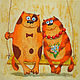  Картина с котами "Влюблённые котики", Картины, Миасс,  Фото №1