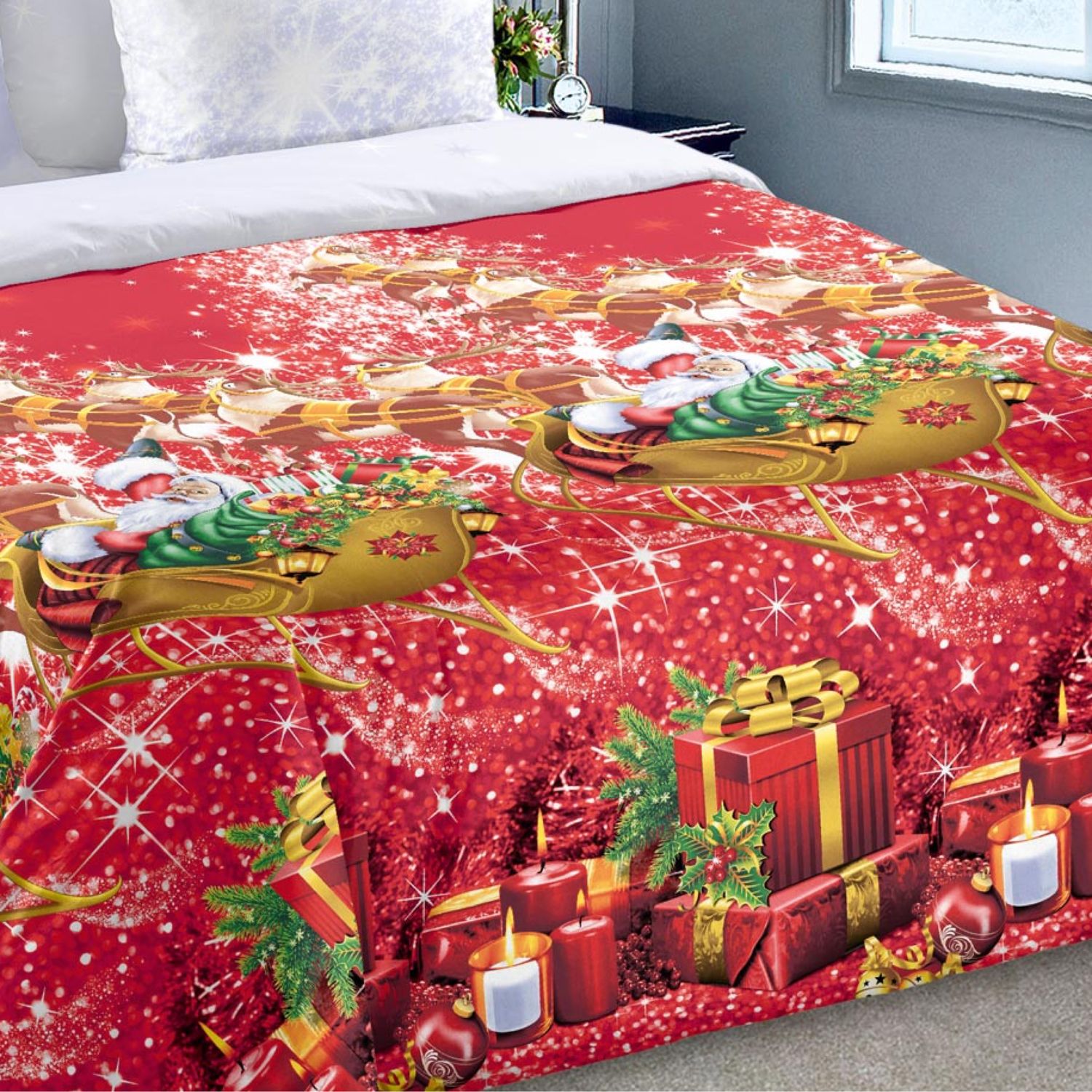 Новогоднее постельное белье и декоративные подушки
