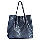 Bag Silver Shiny Leather Blue Shopper Package Tote Bag, Tote Bag, Moscow,  Фото №1
