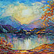 The picture with the mountains 'Autumn Blues in the Mountains' mountain landscape oil on canvas. Pictures. Multicolor Gallery. Online shopping on My Livemaster.  Фото №2