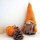 Order Autumn decor Dwarf with pumpkin, gift house charm. CozyGnomes. Livemaster. . Stuffed Toys Фото №3