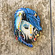 Brooch ' White horse, blue, Indian, Boho style, bright'. Brooches. greenfox-23. My Livemaster. Фото №6
