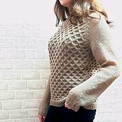 Женский свитер  из альпаки с шерстью суперцвет