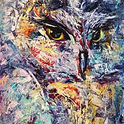 Картины и панно handmade. Livemaster - original item Oil painting with an owl 