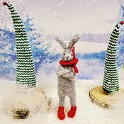 Заяц вязаная игрушка амигуруми подарок сувенир кролик
