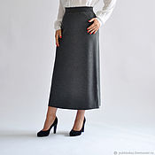 Одежда handmade. Livemaster - original item Skirt Grey Autumn slit. Handmade.
