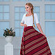 Warm skirt with pockets 'Christmas tree' red-Burgundy, Skirts, St. Petersburg,  Фото №1