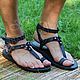 Greek Sandals leather Blue bracelets Unisex. Sandals. Katorina Rukodelnica HandMadeButik. Online shopping on My Livemaster.  Фото №2