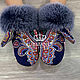 Beautiful Pavlovo Posad mittens with Arctic fox fur. Mittens. Olga Lavrenteva. Online shopping on My Livemaster.  Фото №2