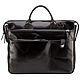 Leather business bag 'Grand' (black). Men\'s bag. Russian leather Guild. My Livemaster. Фото №6
